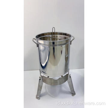 Pot kalkun stainless steel dengan filter